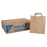 Sovereign Large Brown Block Bottom Take-Away Food Bags - 250 pieces  Adomoo